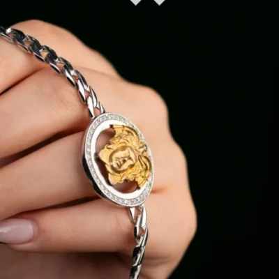 دستبند طرح ورساچه با زنجیر کاربر